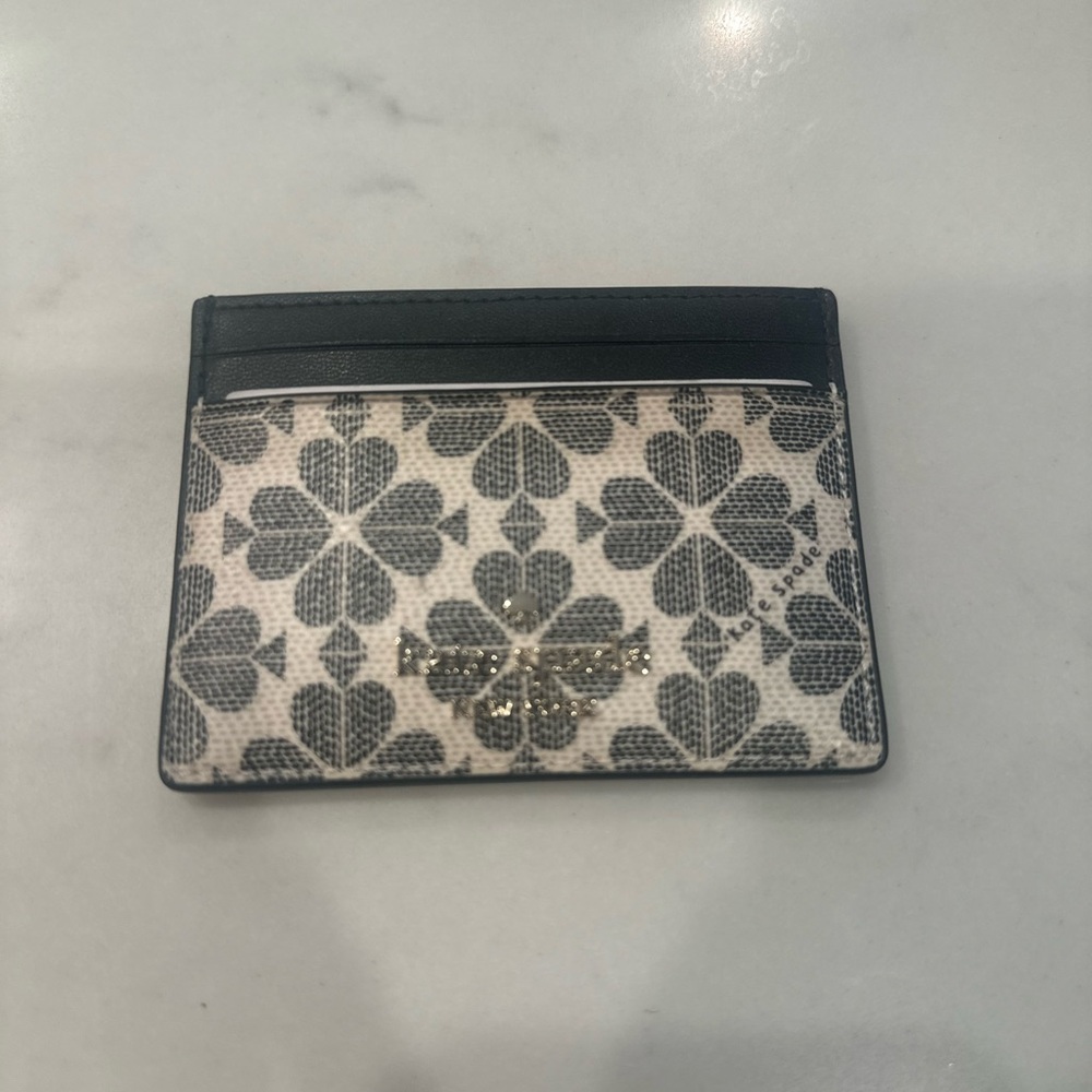 Kate Spade Floral Black and White Card Holder